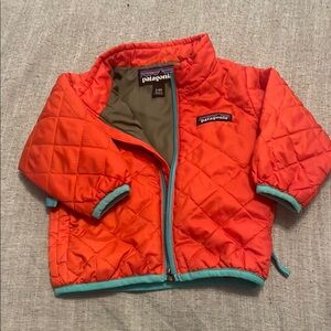 Patagonia Kids Bright Orange Quilted Puffer Jacket